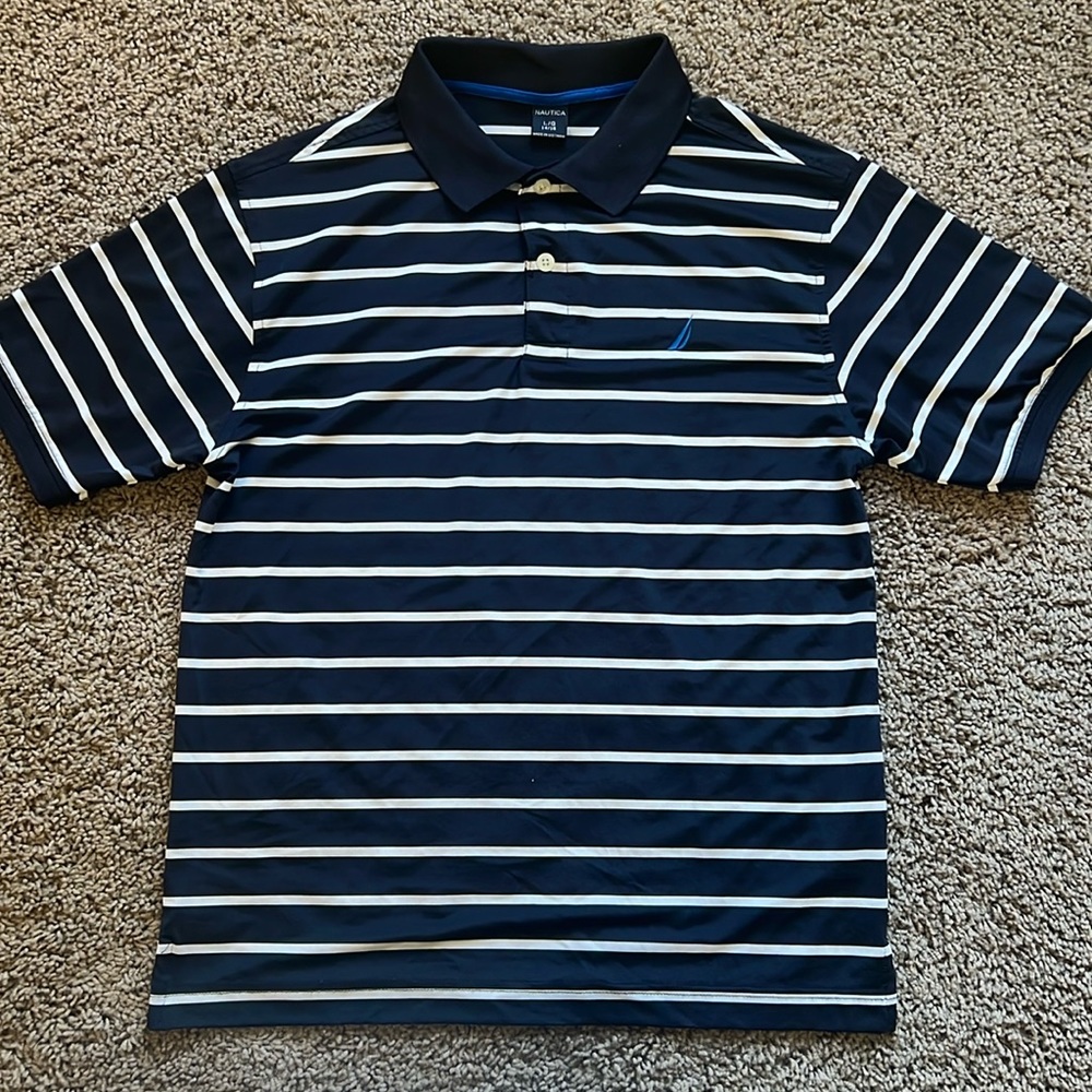 Boys Nautica polo size 14-16 polyester perfect for the 4th of July